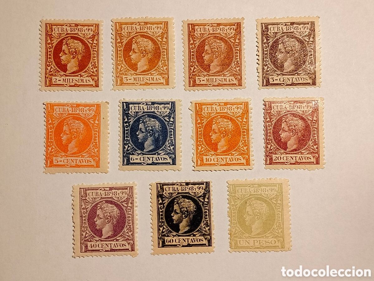 Sellos: Cuba 1898 Edifil 155/6,158,161,163/4,166,168/70 y 172 * MH