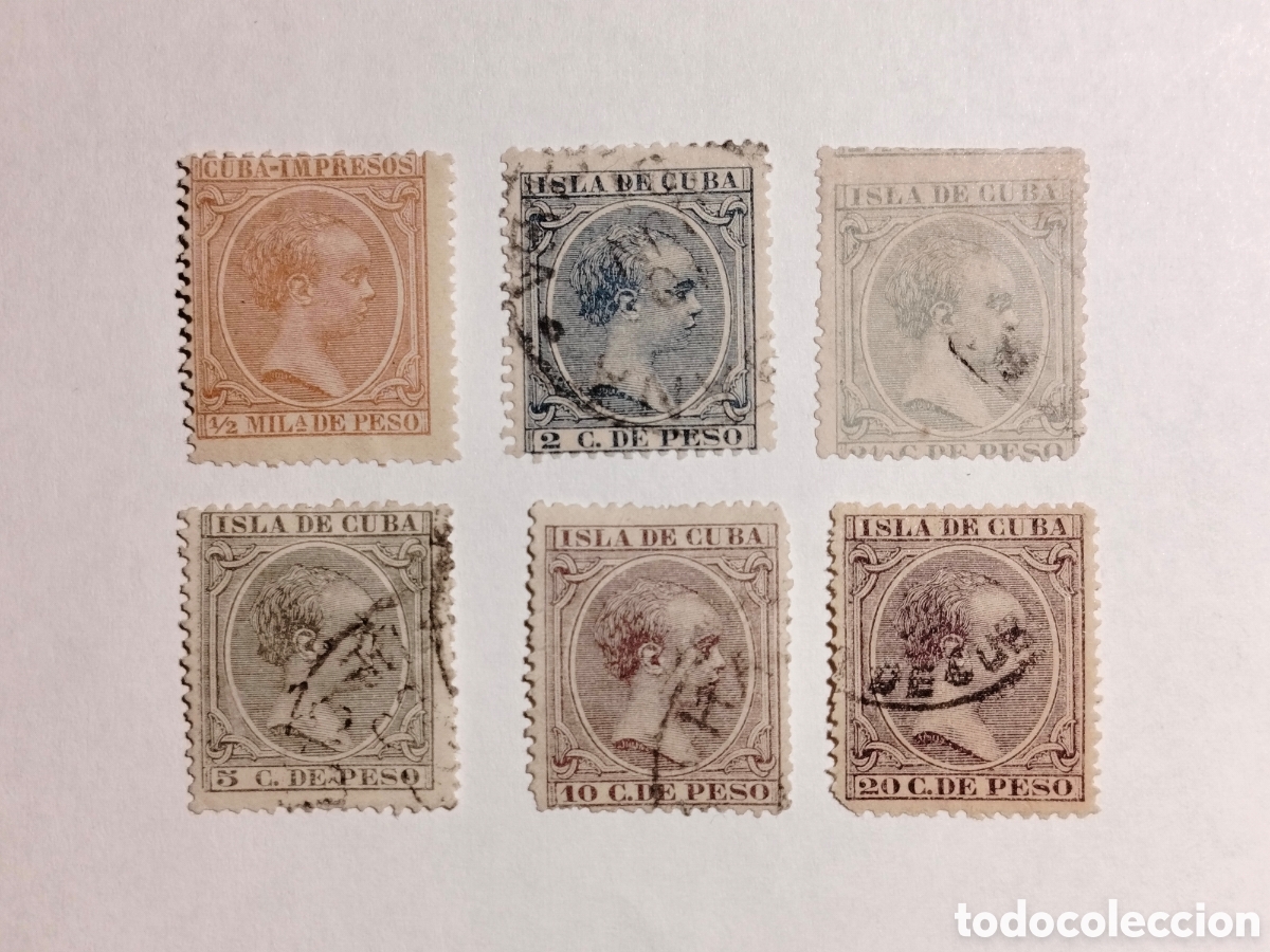 Sellos: Cuba 1890 Edifil 106 y 113/17 usados