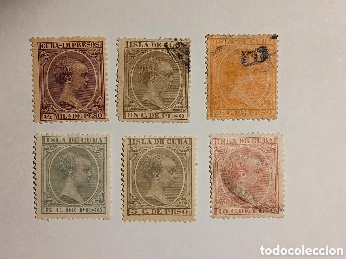 Sellos: Cuba 1891/2 Edifil 118,124 y 126/8 (*) y usados