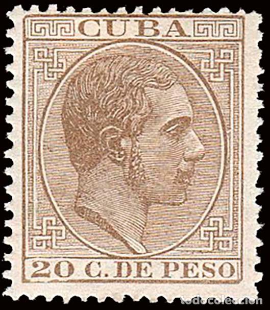 Briefmarken: Cuba Esp. - Edi * 104 - 1883-1888 - Alfonso XII - 20 cts.