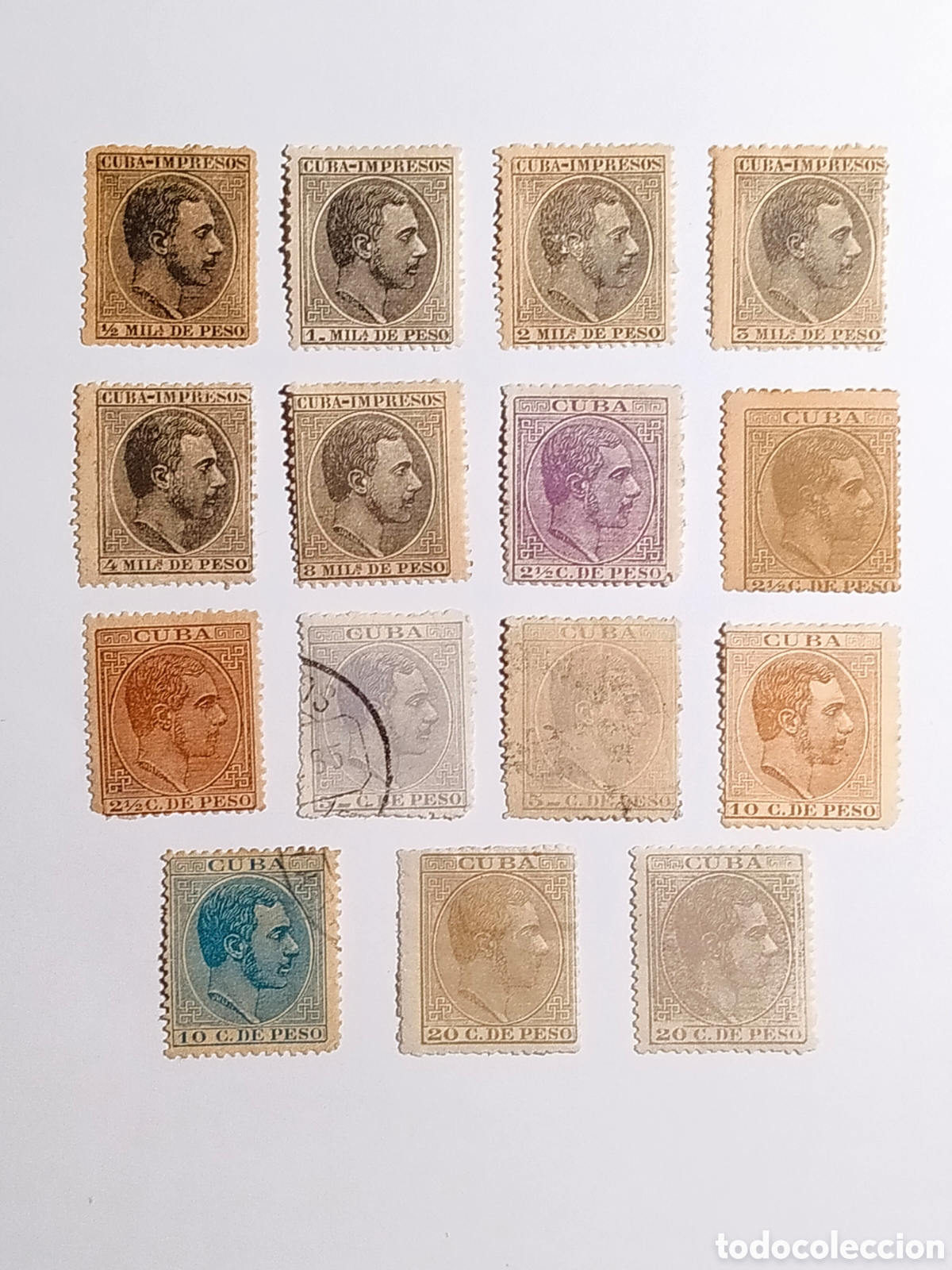 Briefmarken: Cuba 1883/8 Edifil 89/94, 96 y 98/105, diversas calidades, ver descripci&oacute;n