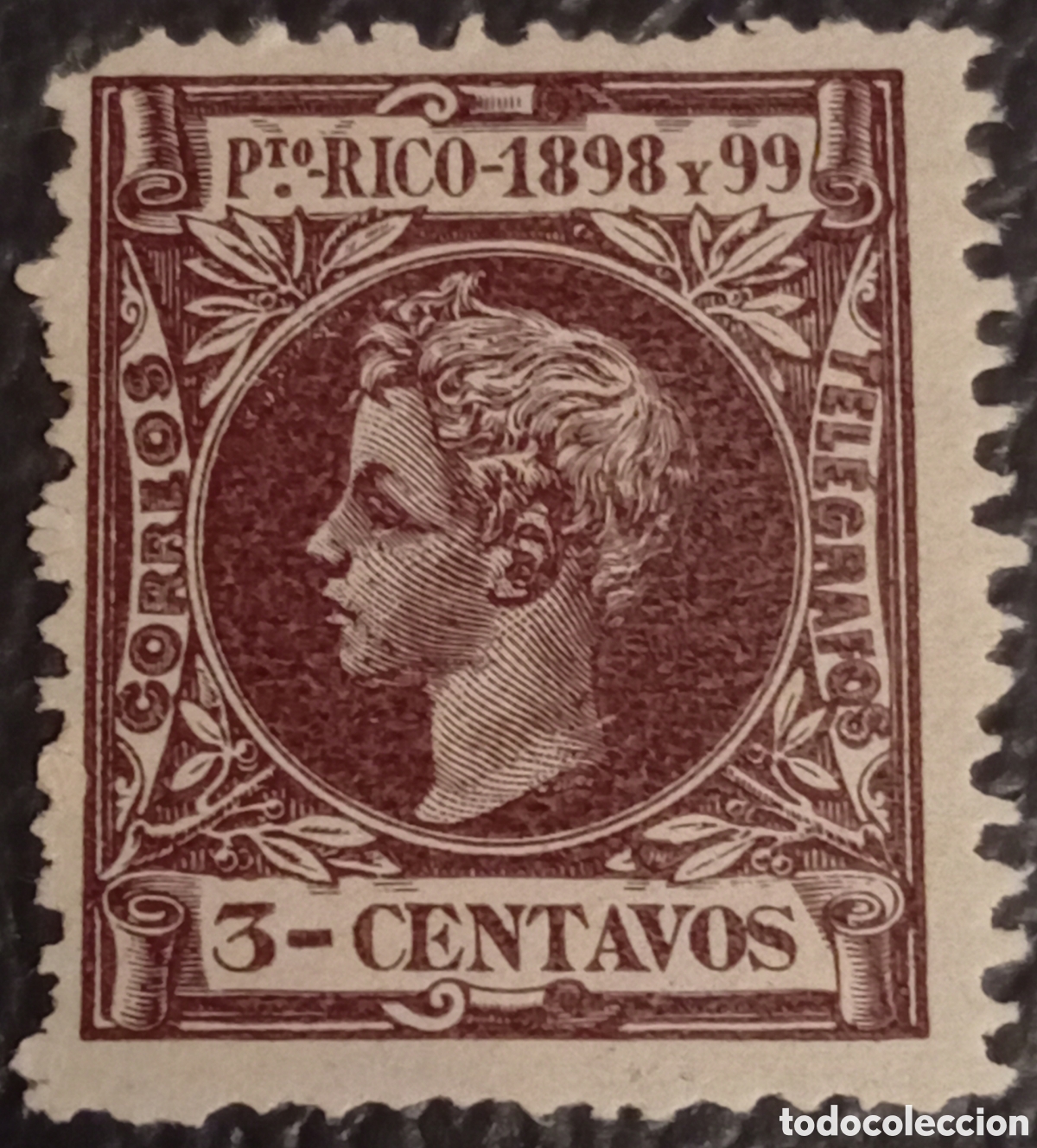 Sellos: Puerto Rico 1898 - Alfonso XIII 3 Centavos - Edifil 137 - MNH