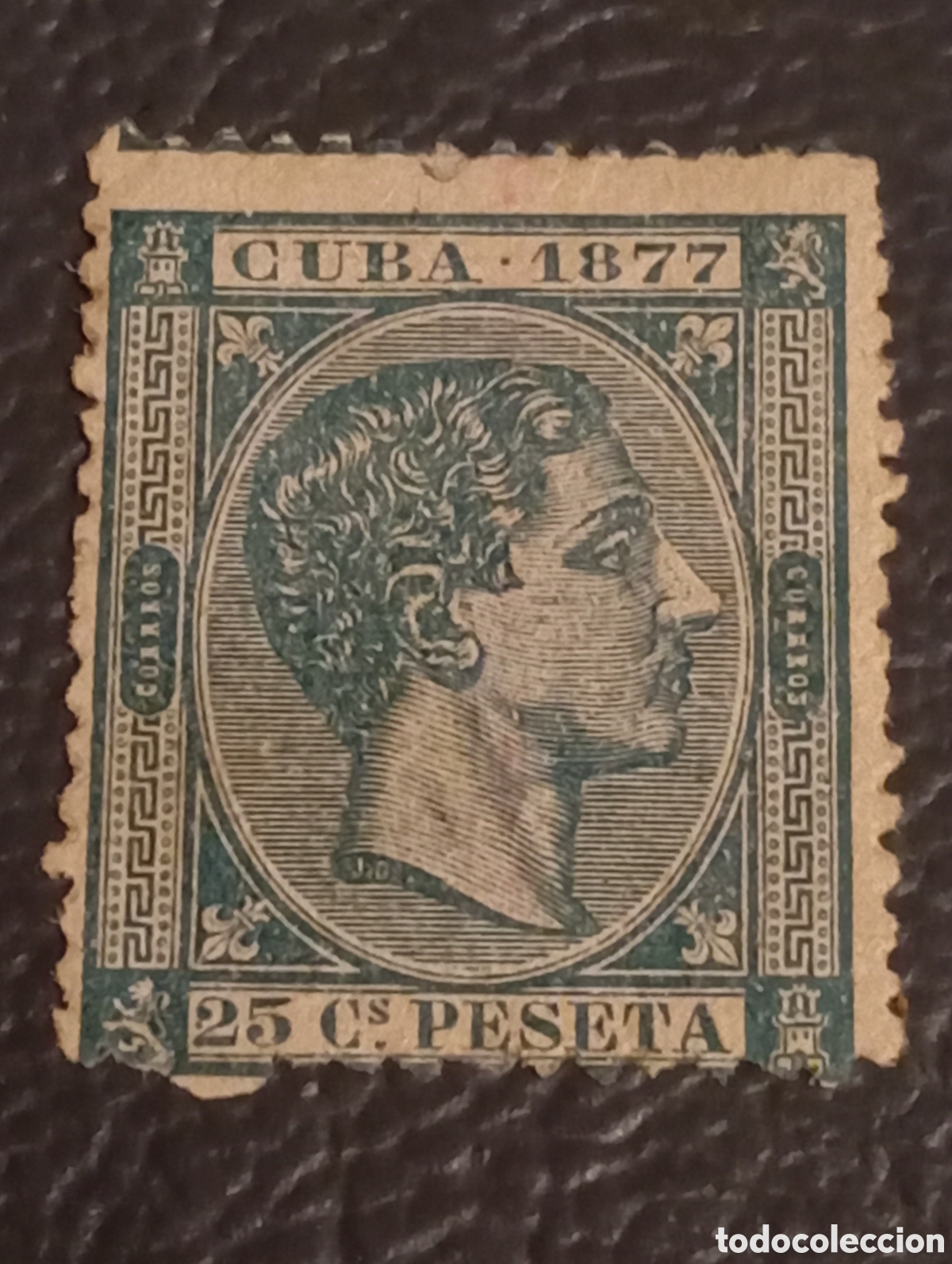 Sellos: Cuba 1877 - Sello 25 C. Peseta - Alfonso XII - Edifil N&ordm; 41 - Nuevo MH