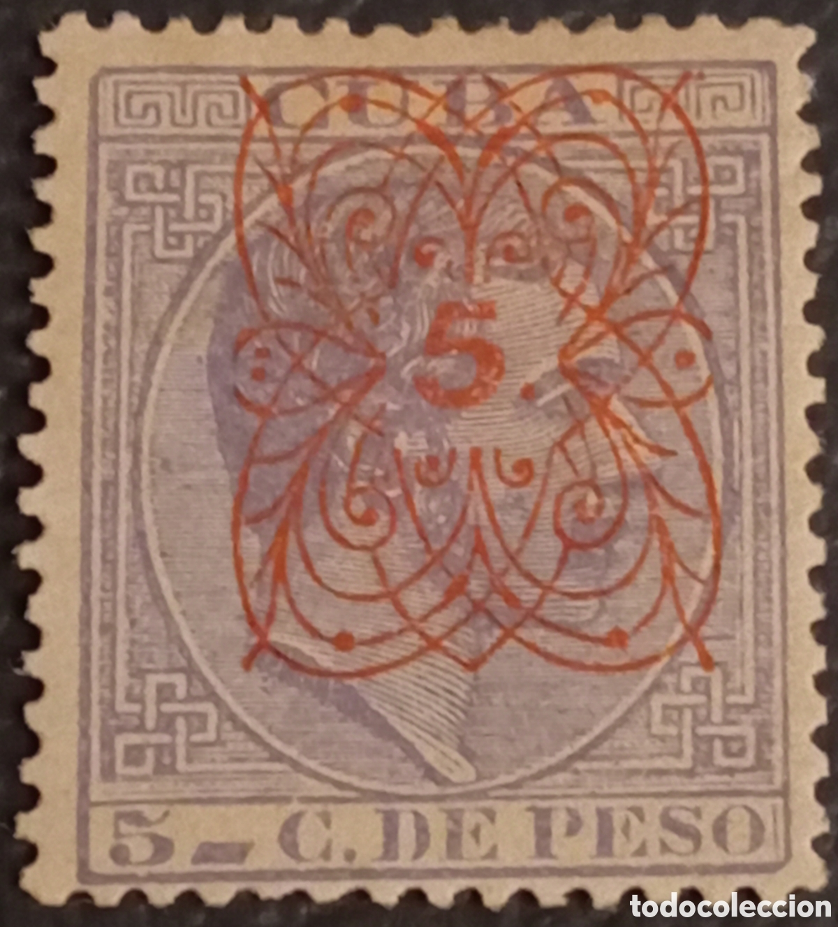 Sellos: Cuba 1883 - Alfonso XII con Sobrecarga &rdquo;Ara&ntilde;ita&rdquo; - Edifil 74 MH