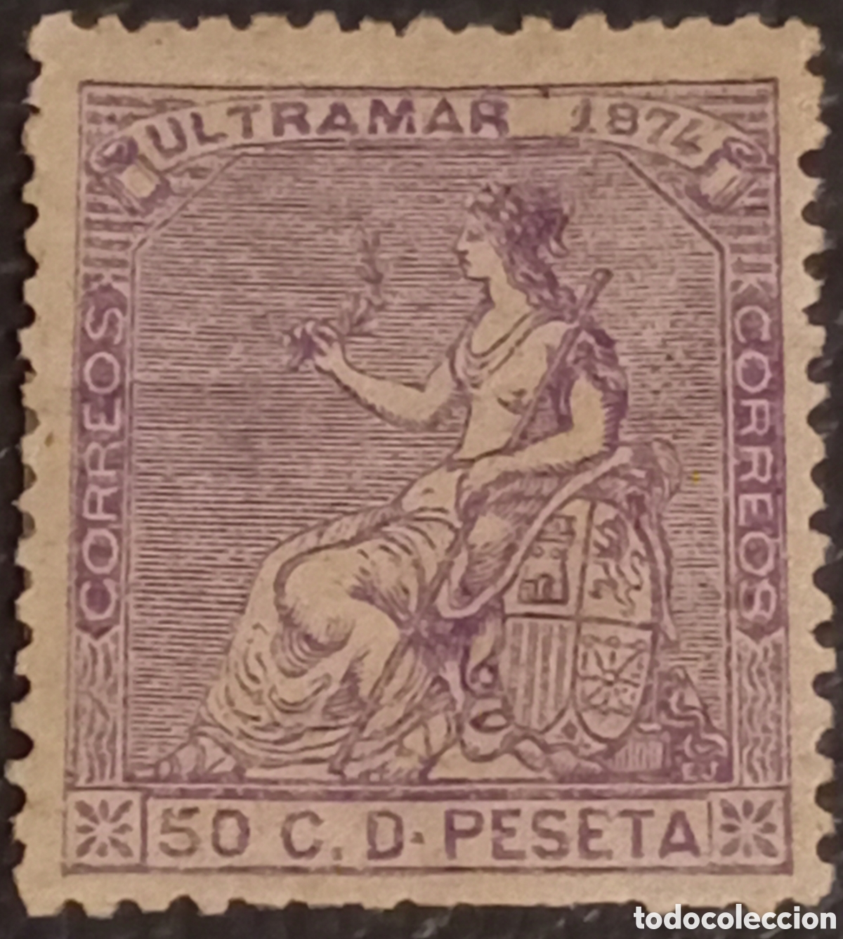 Sellos: Ultramar 1874 - 50 C. de Peseta (Cuba) - Edifil N&ordm; 30 MH