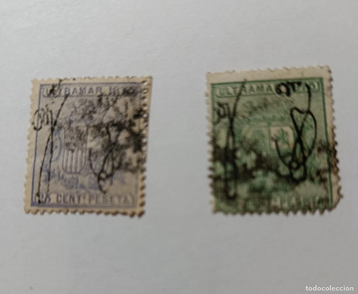 Sellos: Sellos Puerto Rico espa&ntilde;ol 1875, Edifil 5 y 6 usados