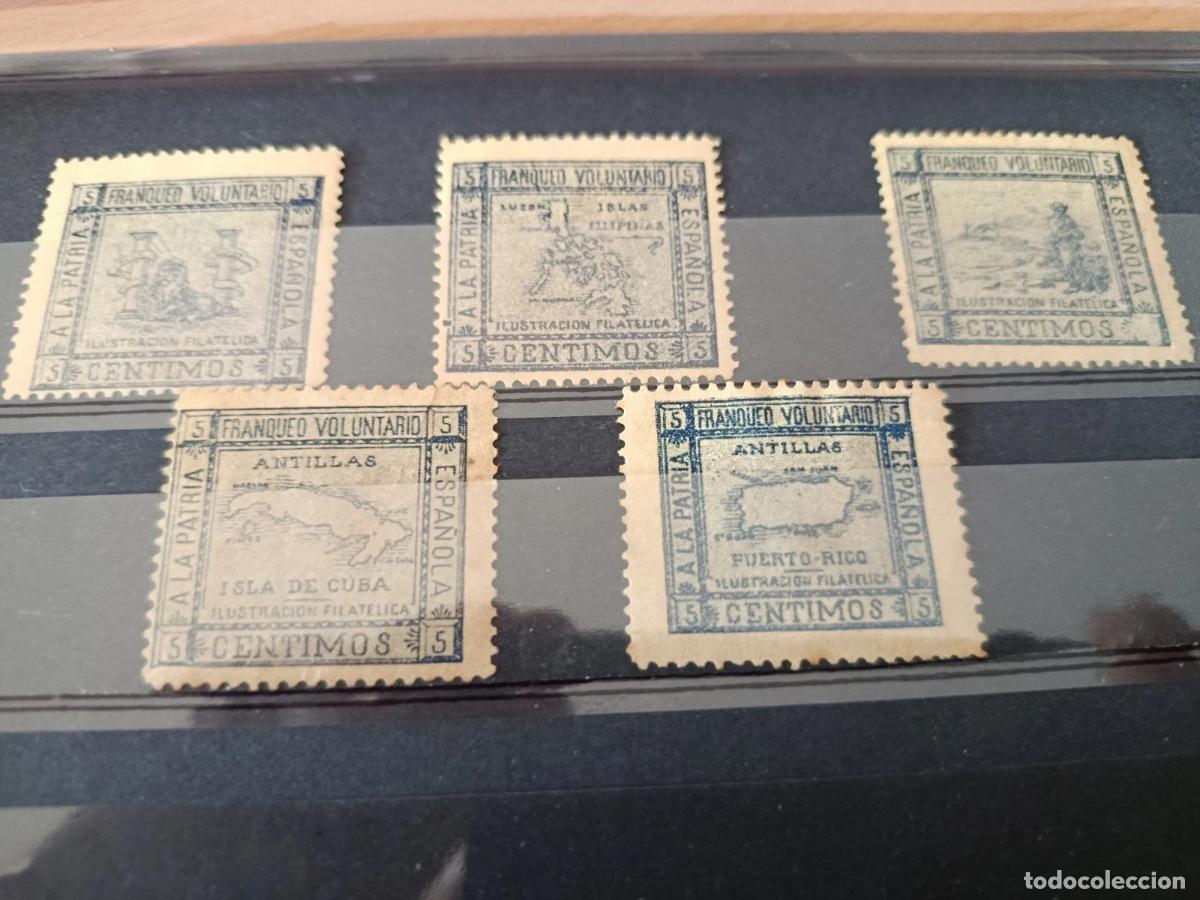 Sellos: Vi&ntilde;eta Patriotica guerra Hispano Estadounidense 1898, serie completa