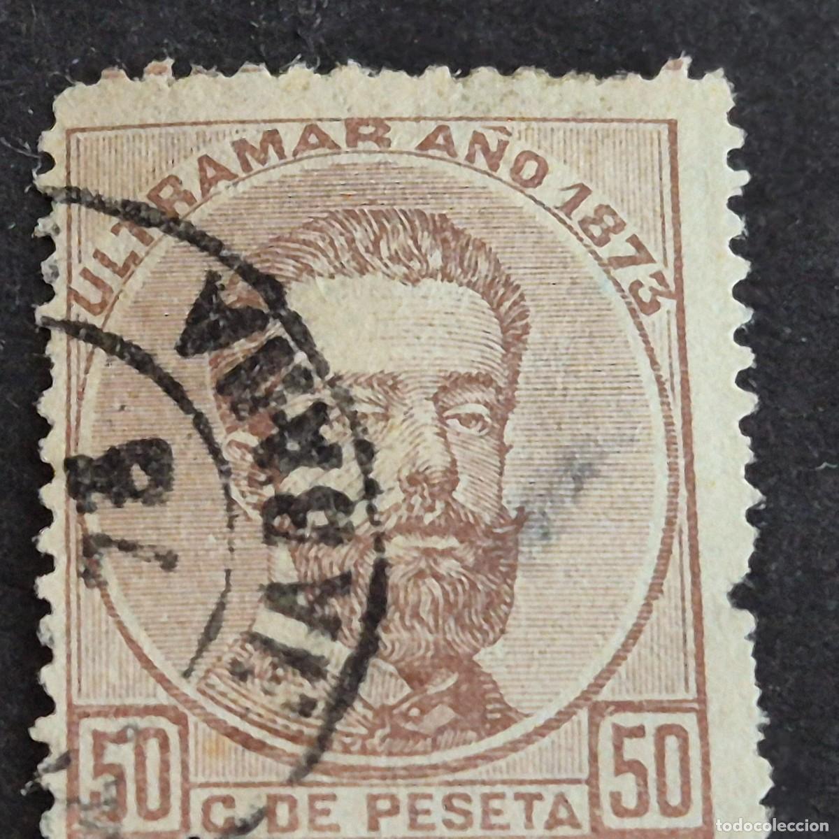 Sellos: ESPA&Ntilde;A, CUBA, ANTILLAS, 1873, AMADEO I, EDIFIL 26, MATASELLO FECHADOR, (LOTE AR)