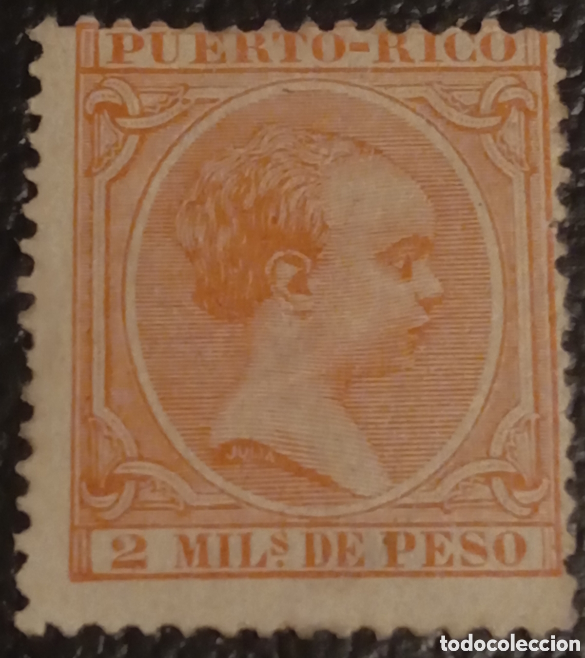Sellos: Puerto Rico 1890 - Alfonso XIII &rdquo;Pel&oacute;n&rdquo; 2 Mil&eacute;simas - Edifil n&ordm; 85 Nuevo Sin fijasello