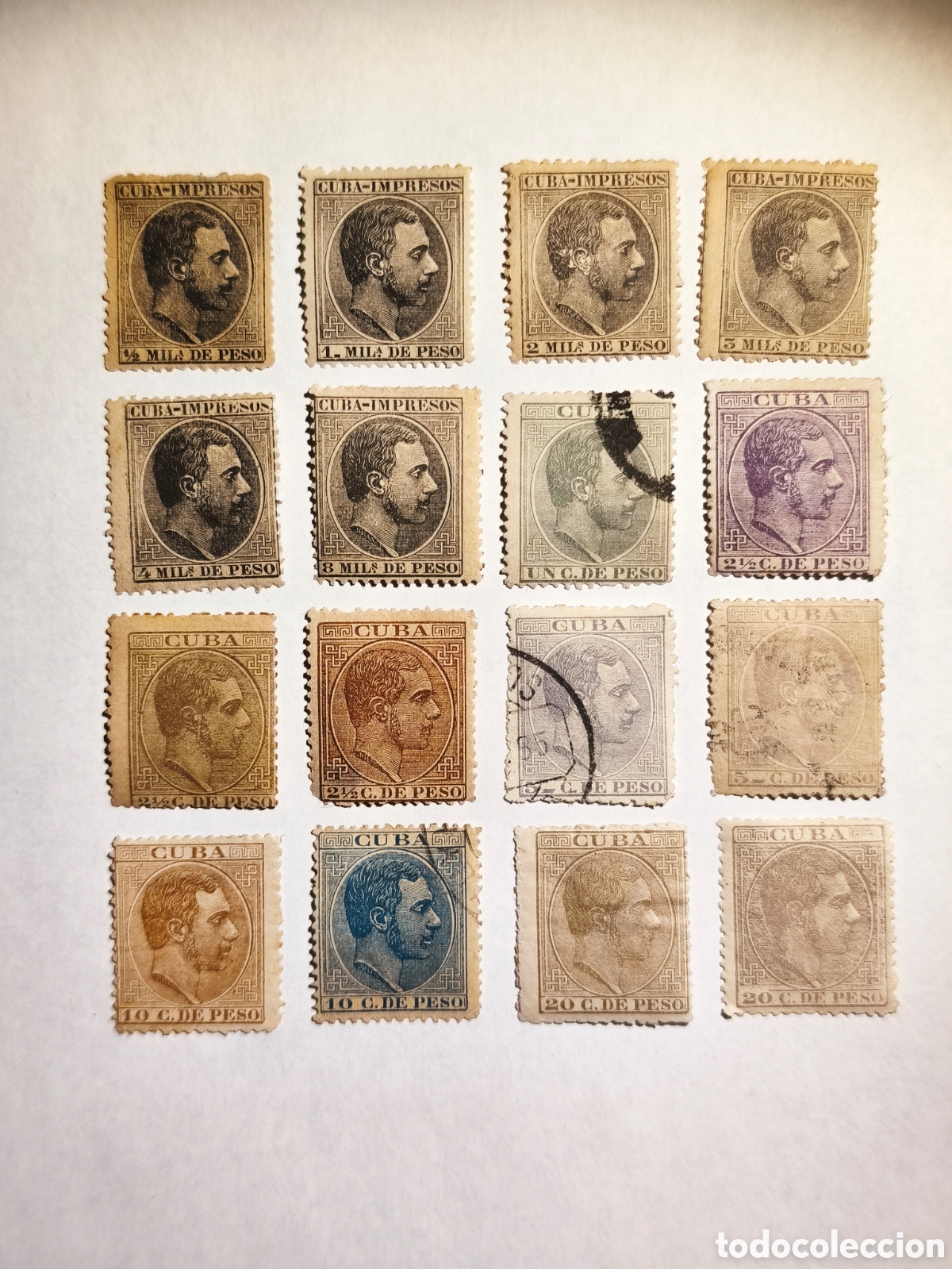 Francobolli: Cuba 1883/8 Edifil 89/105, serie completa, diversas calidades, ver descripci&oacute;n