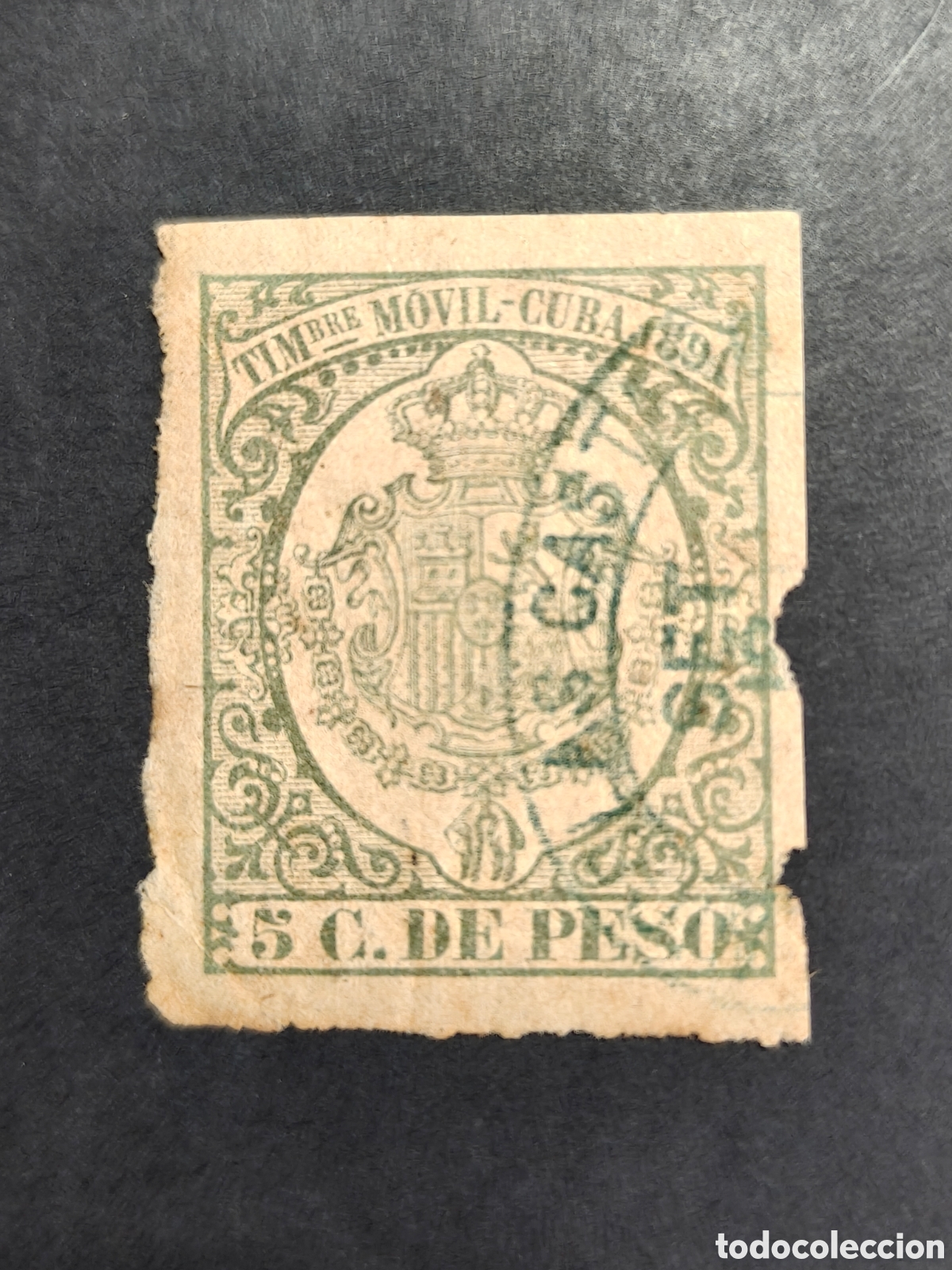 Sellos: Espa&ntilde;a Cuba sellos a&ntilde;o 1891 timbre poliza a&ntilde;o 1891 muy escaso