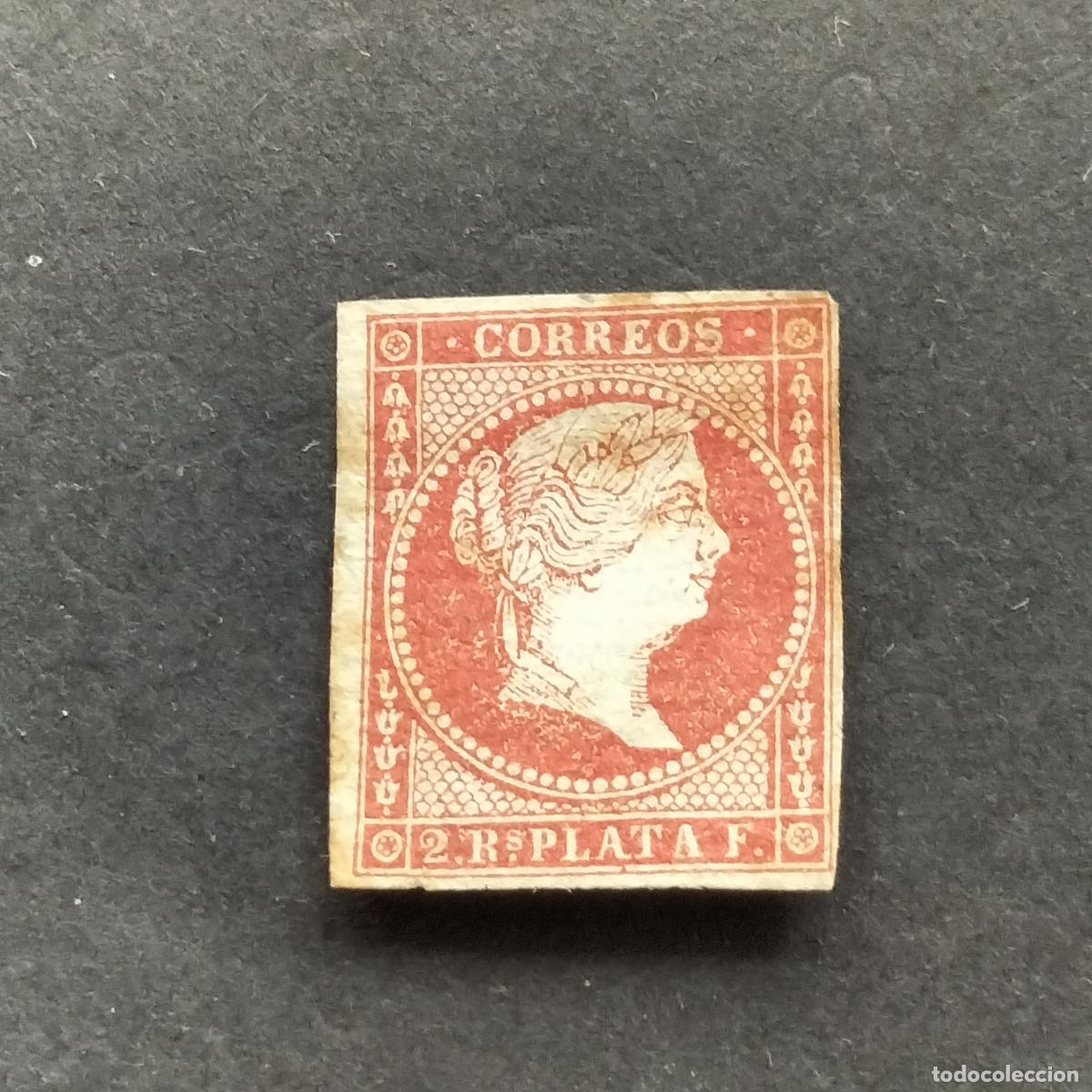 Sellos: SELLO ANTILLAS 1855 - 2 REAL CARM&Iacute;N OSCURO - EDIFIL N⁰ 3