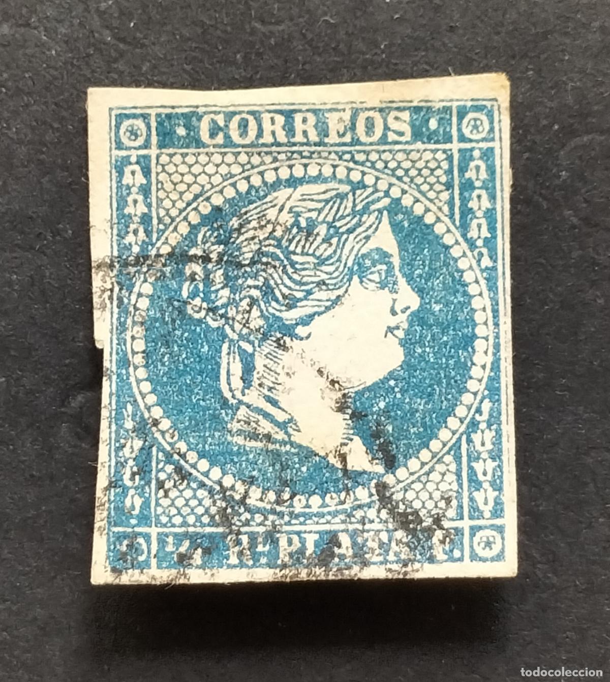 Sellos: SELLO ESPA&Ntilde;A ANTILLAS 1857 - 1/2 REAL AZUL - EDIFIL N⁰ 7