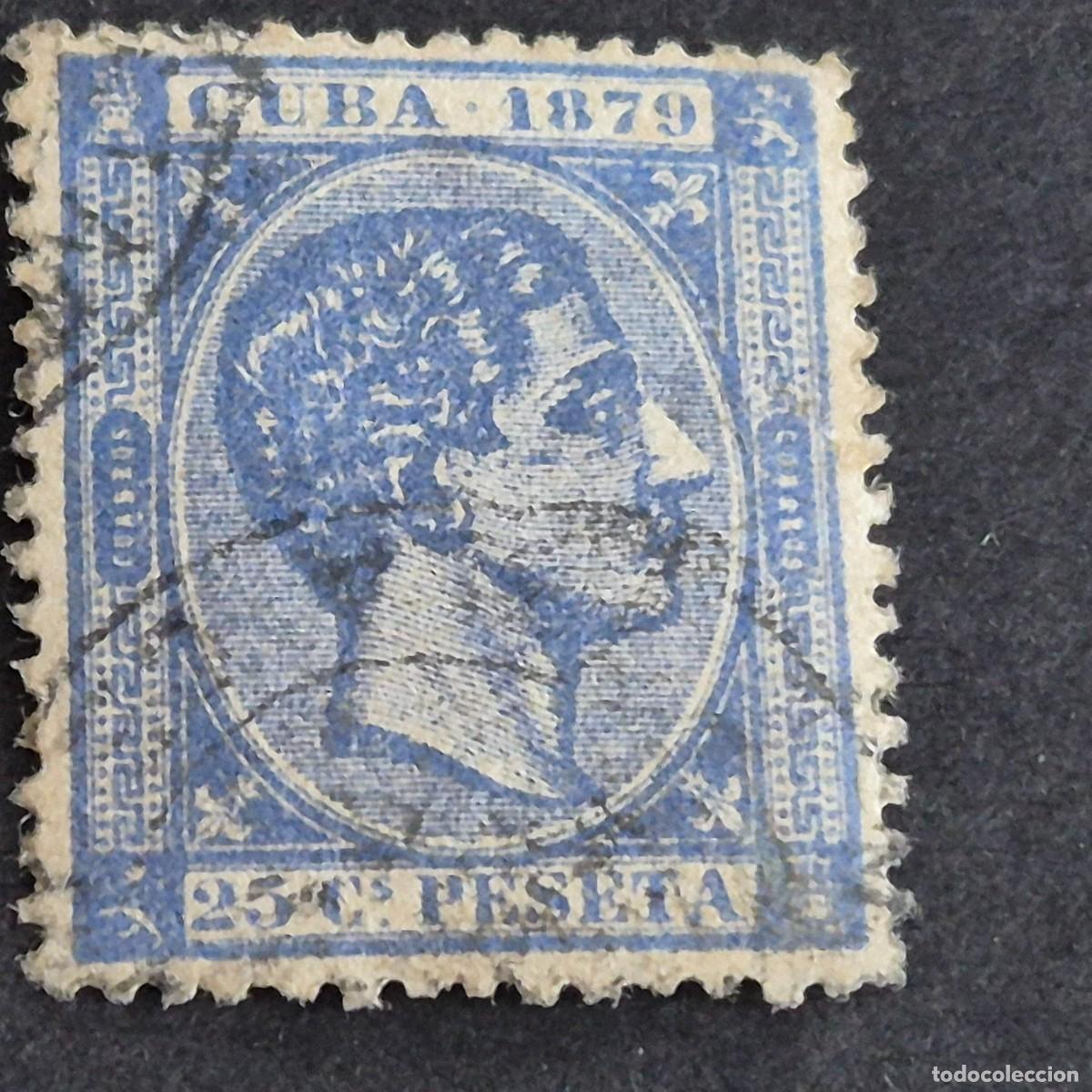 Sellos: ESPA&Ntilde;A, CUBA, 1879, ALFONSO XII, EDIFIL 53, USADO, VARIEDAD CALCADO AL DORSO, (LOTE AR)
