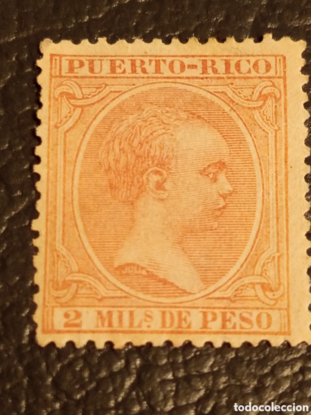 Sellos: Puerto Rico 1890 - Alfonso XIII &rdquo;Pel&oacute;n&rdquo; - 2 Mils de Peso - Edifil 73 - MH