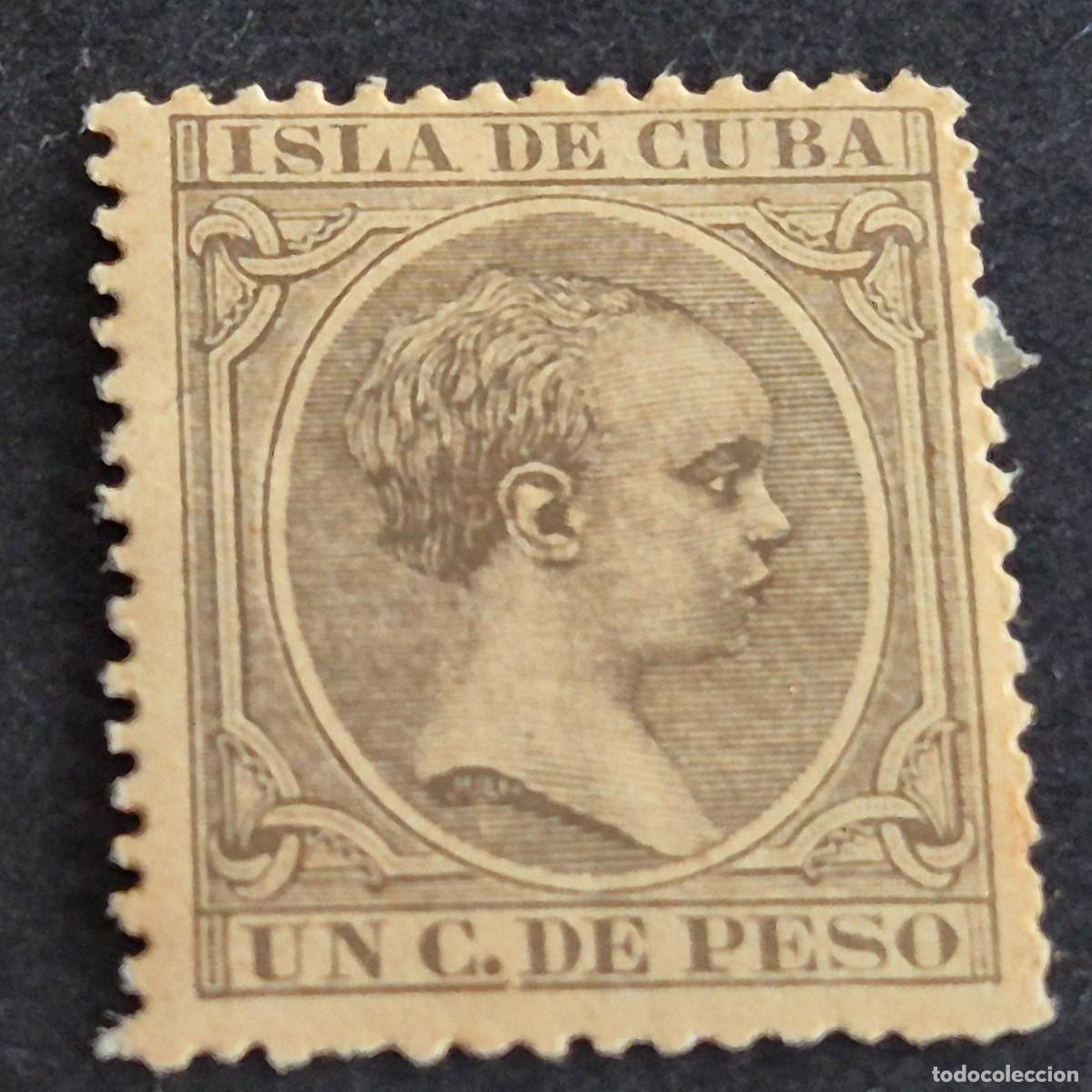 Sellos: ESPA&Ntilde;A, CUBA, 1890, ALFONSO XIII, EDIFIL 112*, NUEVO, GOMA, FIJASE, PUNTO LEVE ADELGAZADO, (LOTE AR)