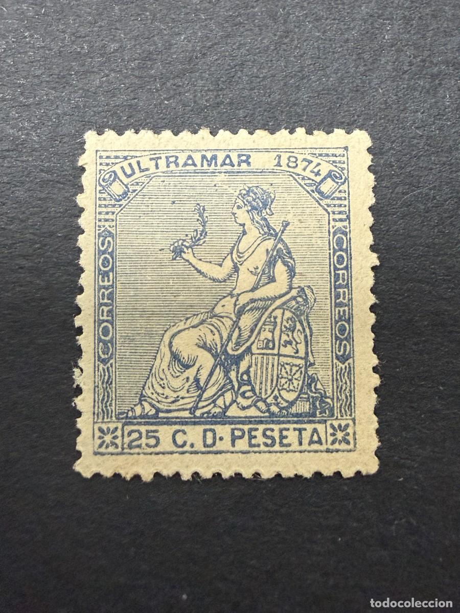 Sellos: CUBA, 1874. EDIFIL 28. EFIGIE ALEG&Oacute;RICA DE ESPA&Ntilde;A . NUEVO. CON FIJASELLOS
