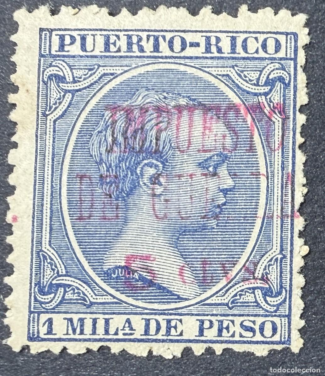 Sellos: PUERTO RICO, 1898. EDIFIL 41. ALFONSO XIII. IMPUESTO DE GUERRA.
