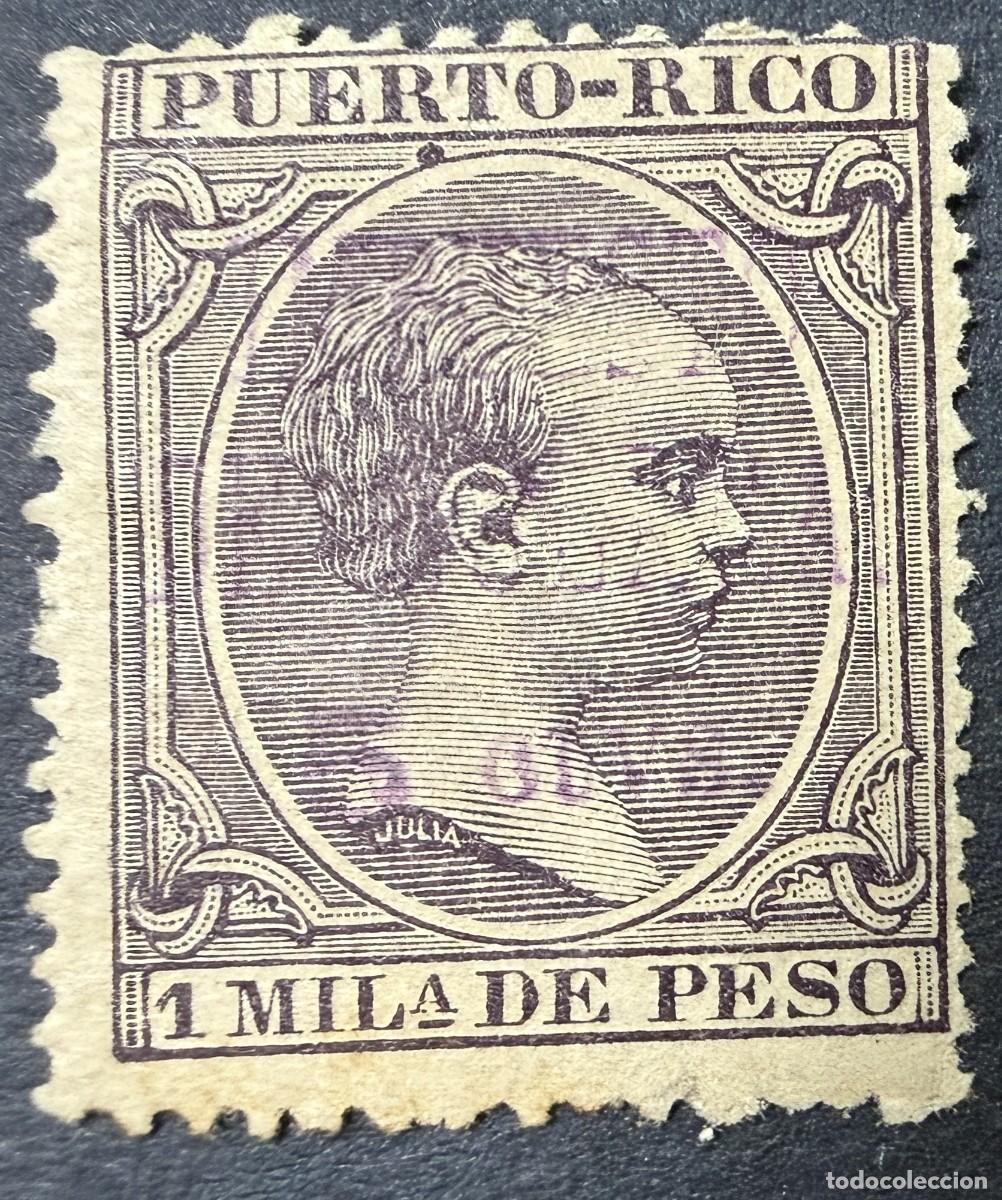 Sellos: PUERTO RICO, 1898. EDIFIL 37. ALFONSO XIII. IMPUESTO DE GUERRA. NUEVO. CON FIJASELLOS