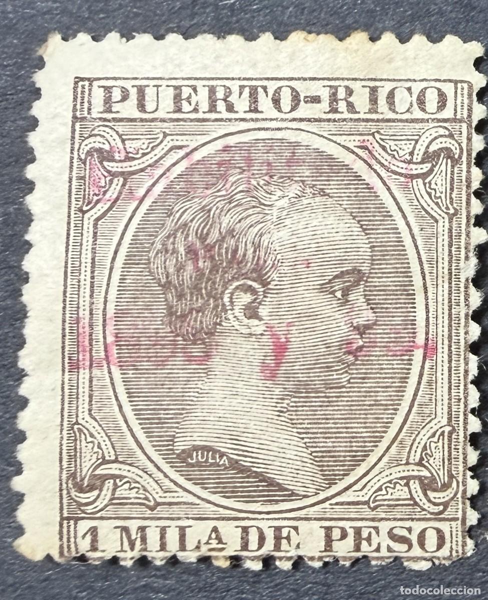 Sellos: PUERTO RICO, 1898. YVERT 152. ALFONSO XIII. HABILITADO. NUEVO. CON FIJASELLOS