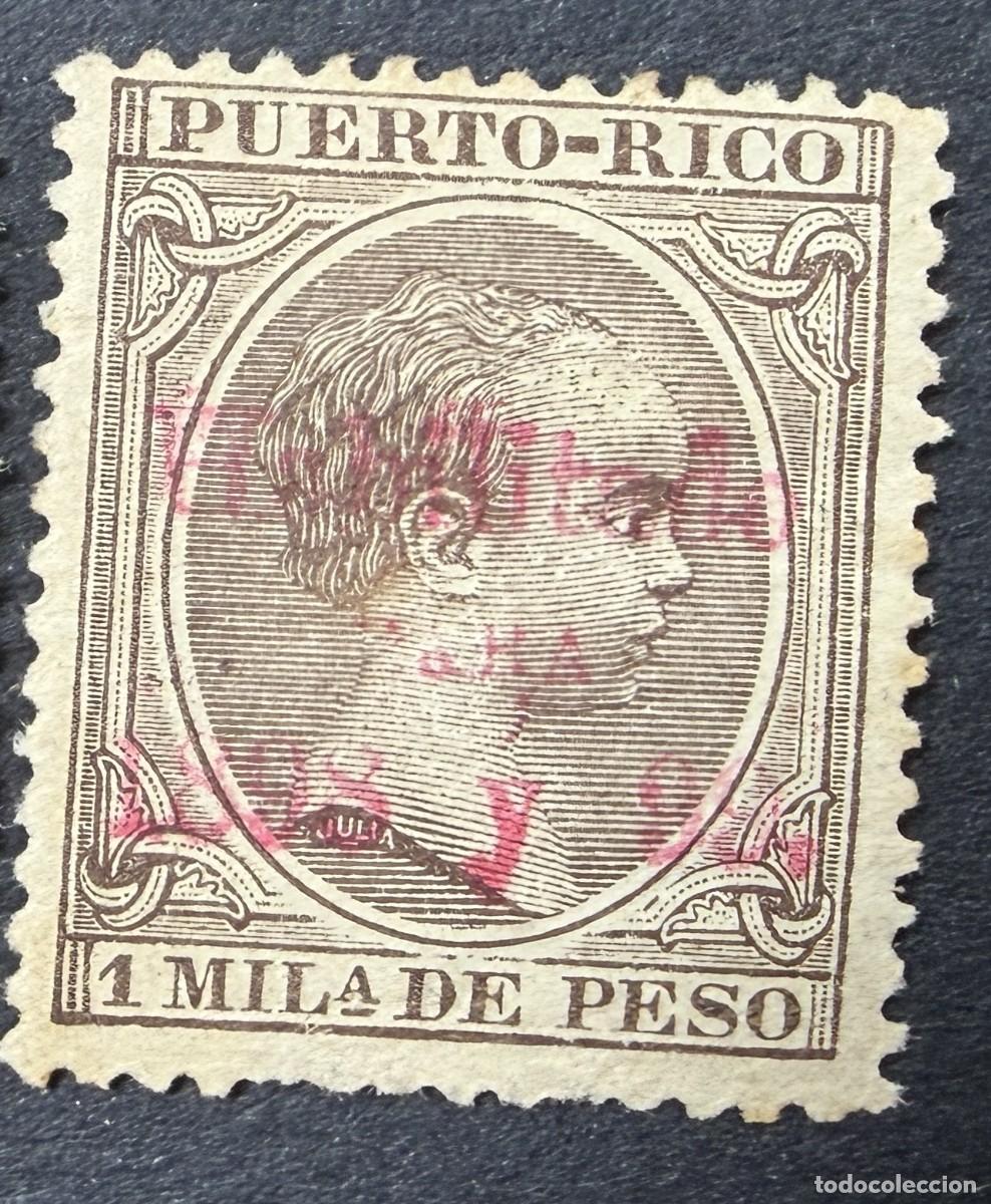 Sellos: PUERTO RICO, 1898. YVERT 152. ALFONSO XIII. HABILITADO. NUEVO. CON FIJASELLOS