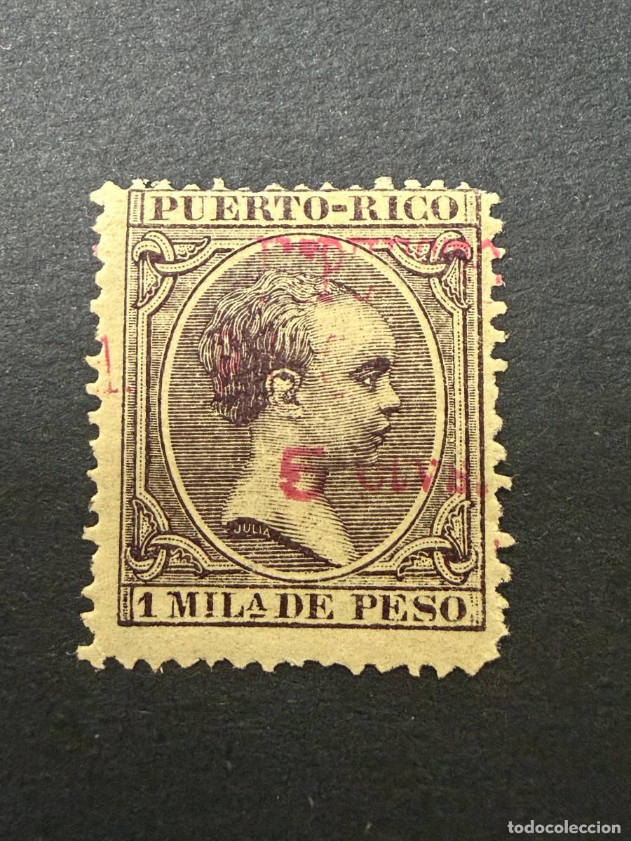 Sellos: PUERTO RICO, 1898. EDIFIL 36. ALFONSO XIII. IMPUESTO DE GUERRA. NUEVO. CON FIJASELLOS