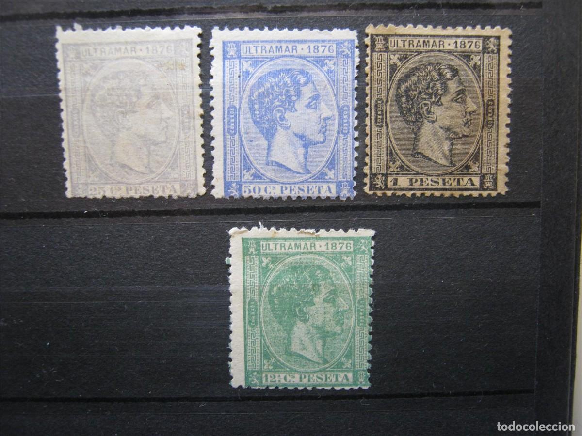 Sellos: CUBA 1876 EDIFIL 35/38 MH* Y (*) LUJO.