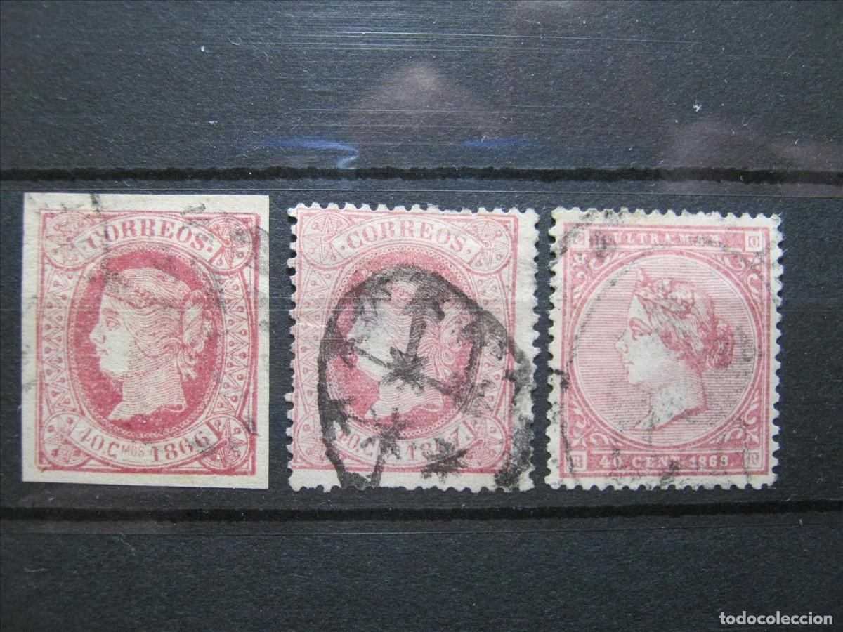Sellos: CUBA EDIFIL 16 Y 21 PUNTO CLARO + ANTILLAS EDIFIL 18 PUNTO CLARO.