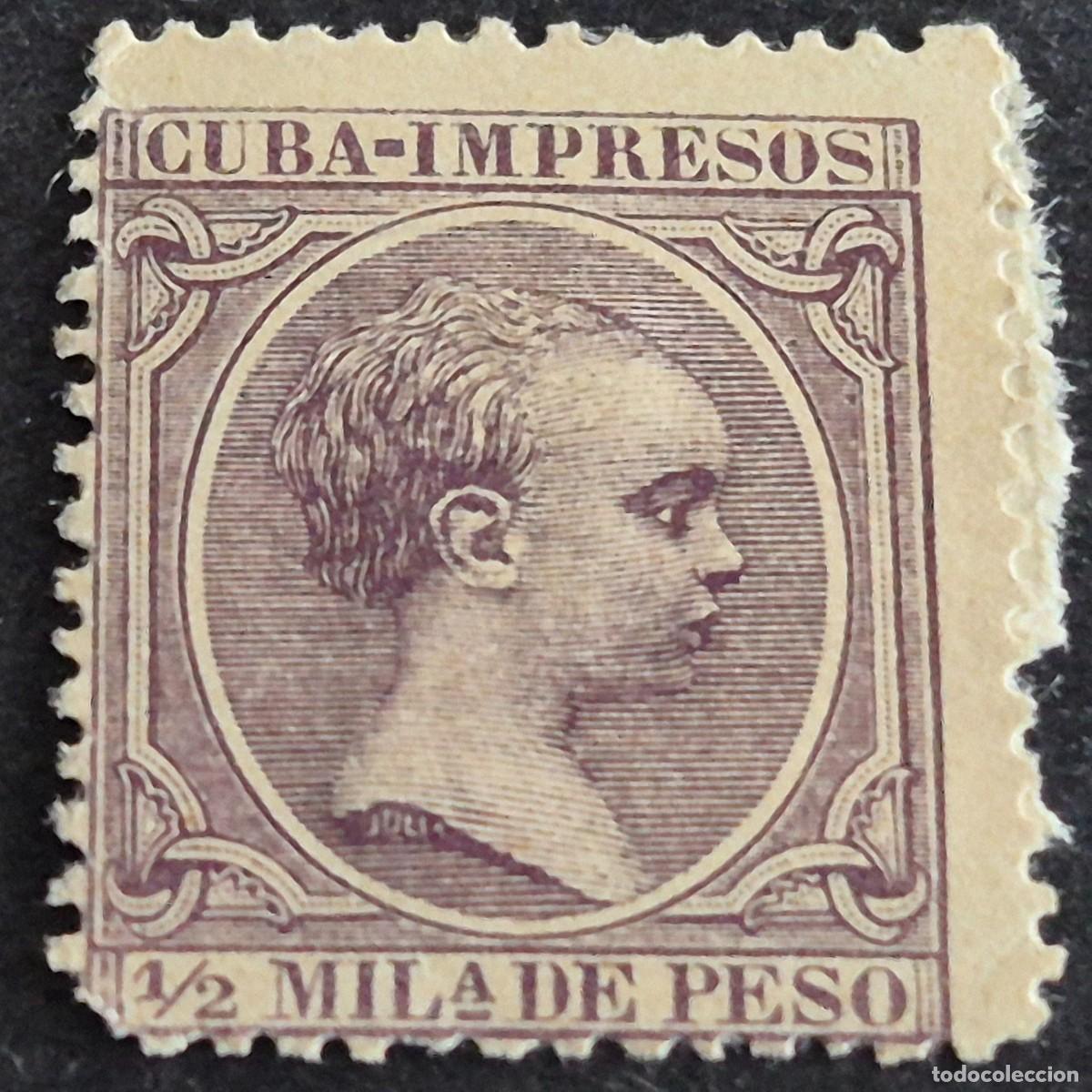 Sellos: ESPA&Ntilde;A, CUBA, 1891-1892, ALFONSO XIII, EDIFIL 118, NUEVO SIN GOMA, (LOTE AR)