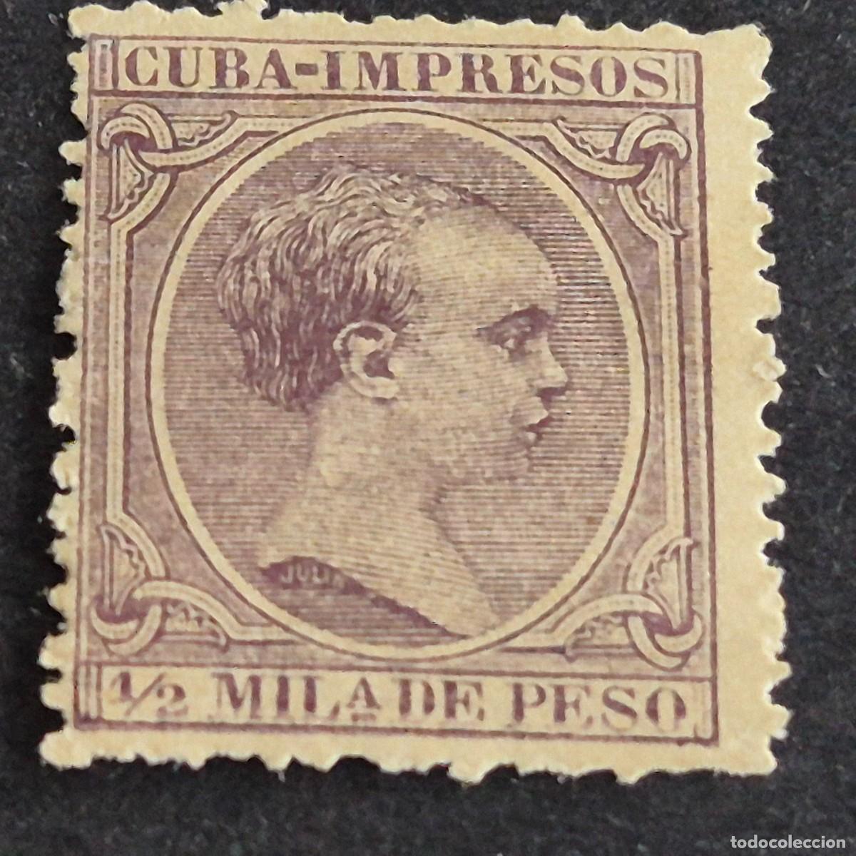Sellos: ESPA&Ntilde;A, CUBA, 1891-1892, ALFONSO XIII, EDIFIL 118, NUEVO SIN GOMA, (LOTE AR)