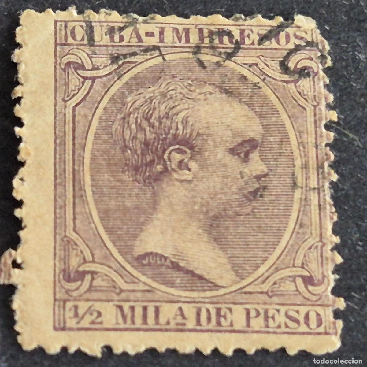 Sellos: ESPA&Ntilde;A, CUBA, 1891-1892, ALFONSO XIII, EDIFIL 118, USADO, (LOTE AR)