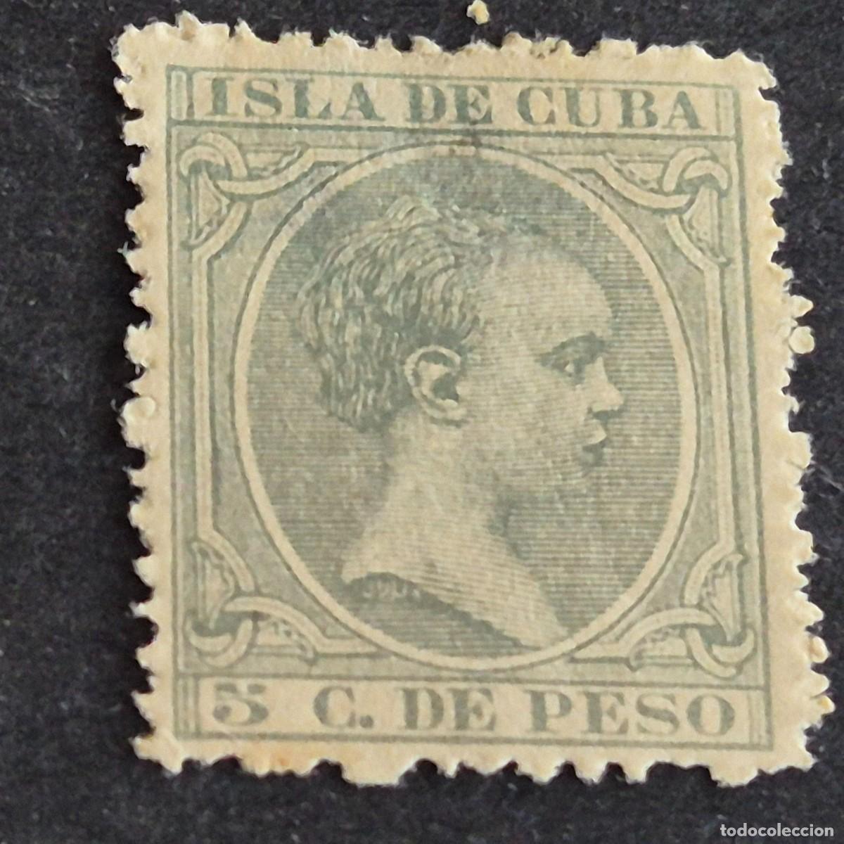 Sellos: ESPA&Ntilde;A, CUBA, 1891-1892, ALFONSO XIII, EDIFIL 127*, NUEVO, GOMA, FIJASELLO, (LOTE AR)