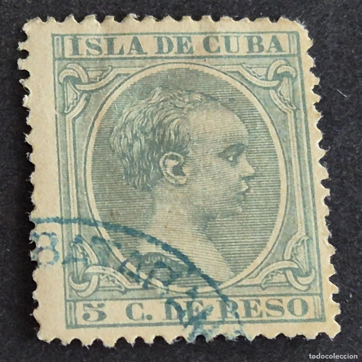 Sellos: ESPA&Ntilde;A, CUBA, 1891-1892, ALFONSO XIII, EDIFIL 127, MATASELLO EN AZUL DE BATABAN&Oacute;, (LOTE AR)