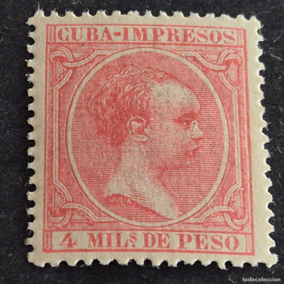 Sellos: ESPA&Ntilde;A, CUBA, 1894, ALFONSO XIII, EDIFIL 134**, NUEVO, GOMA ALGO CRAQUELADA, SIN FIJASELL, (LOTE AR)