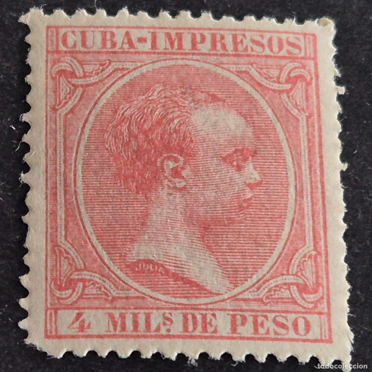Sellos: ESPA&Ntilde;A, CUBA, 1894, ALFONSO XIII, EDIFIL 134**, NUEVO, GOMA ALGO CRAQUELADA, SIN FIJASELL, (LOTE AR)