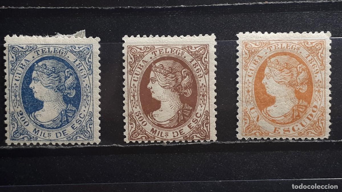 Sellos: CUBA. A&Ntilde;O 1869. *. Edifil 4/6 Telegrafos