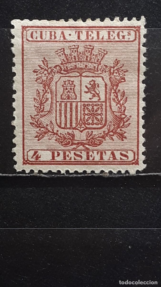 Sellos: CUBA. A&Ntilde;O 1875. *. Edifil 34 tel&eacute;grafo