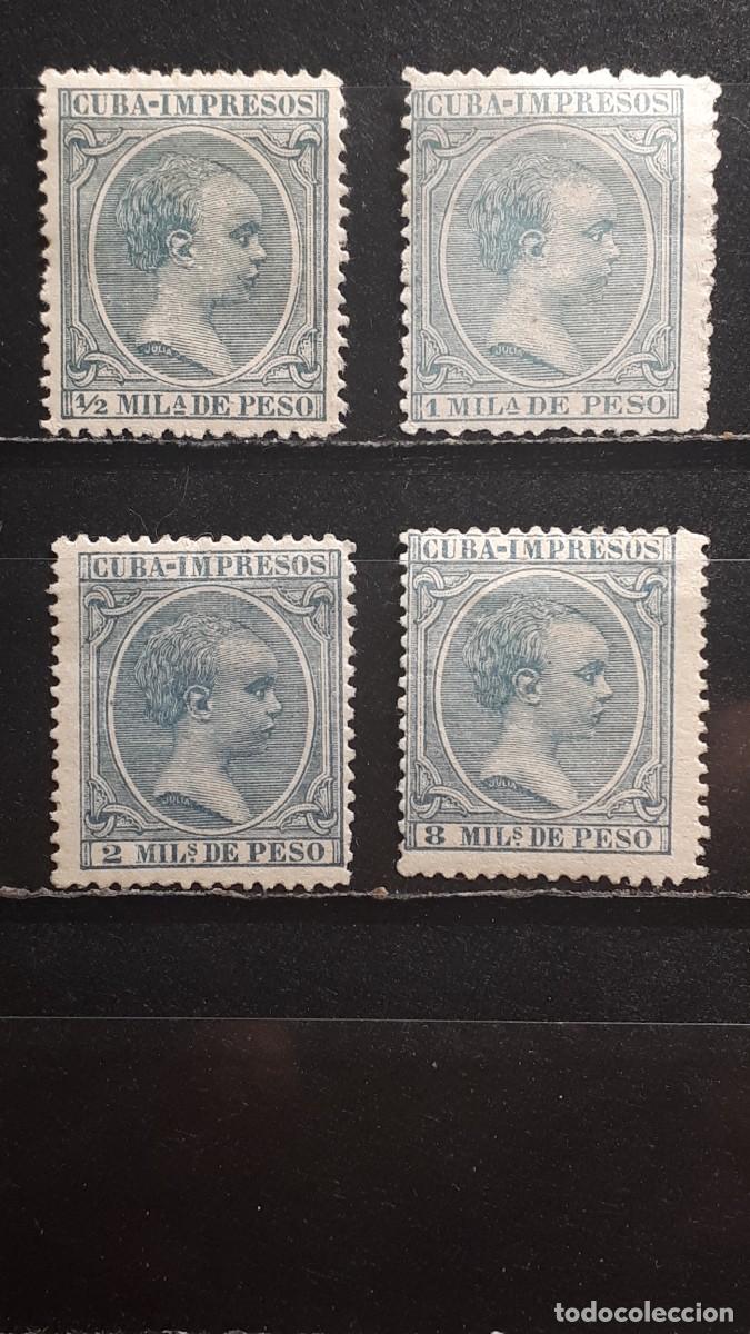 Sellos: CUBA. A&Ntilde;O 1896. *. Yvert 25/7, 30 Impresos