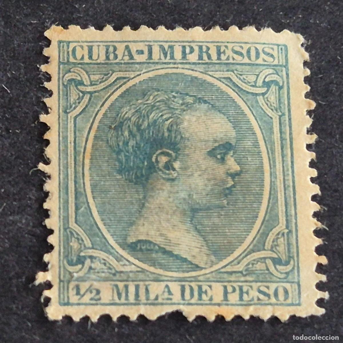Sellos: ESPA&Ntilde;A, CUBA, 1896-1897, ALFONSO XIII, EDIFIL 140, NUEVO SIN GOMA, (LOTE AR)