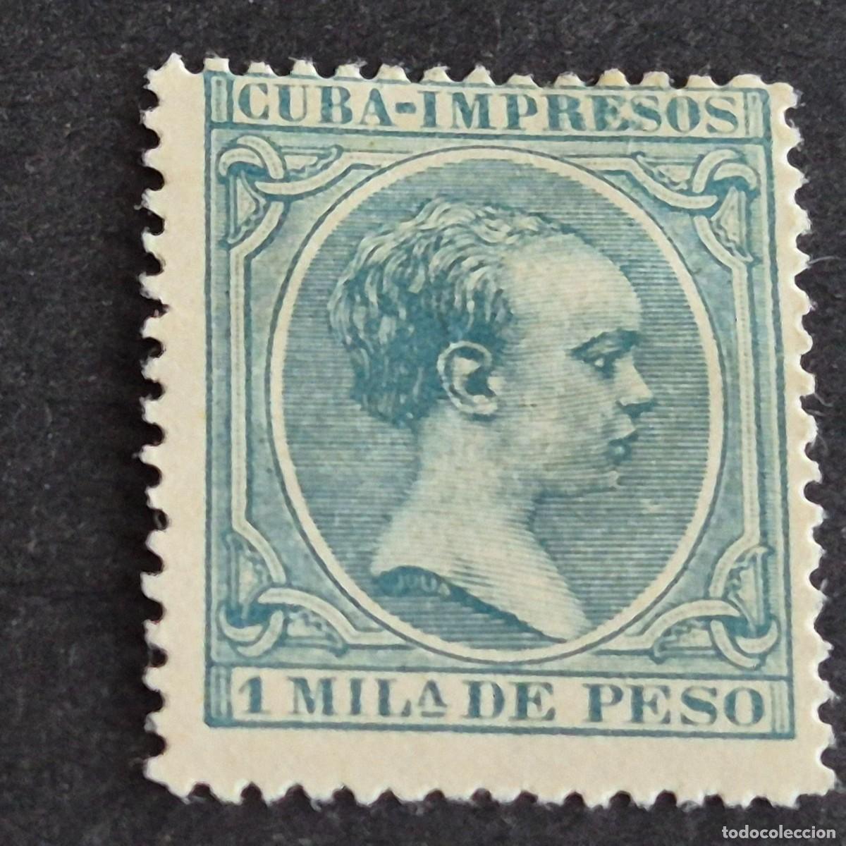Sellos: ESPA&Ntilde;A, CUBA, 1896-1897, ALFONSO XIII, EDIFIL 141, NUEVO SIN GOMA, (LOTE AR)