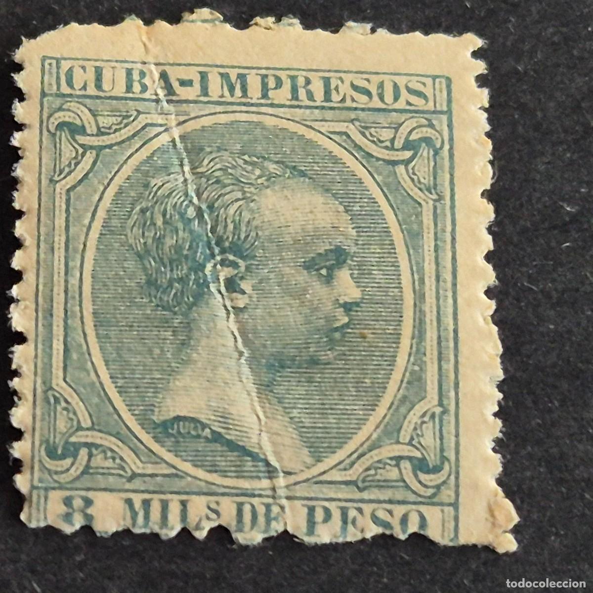 Sellos: ESPA&Ntilde;A, CUBA, 1896-1897, ALFONSO XIII, EDIFIL 145**, NUEVO, GOMA, SIN FIJASELLO, LEER, (LOTE AR)