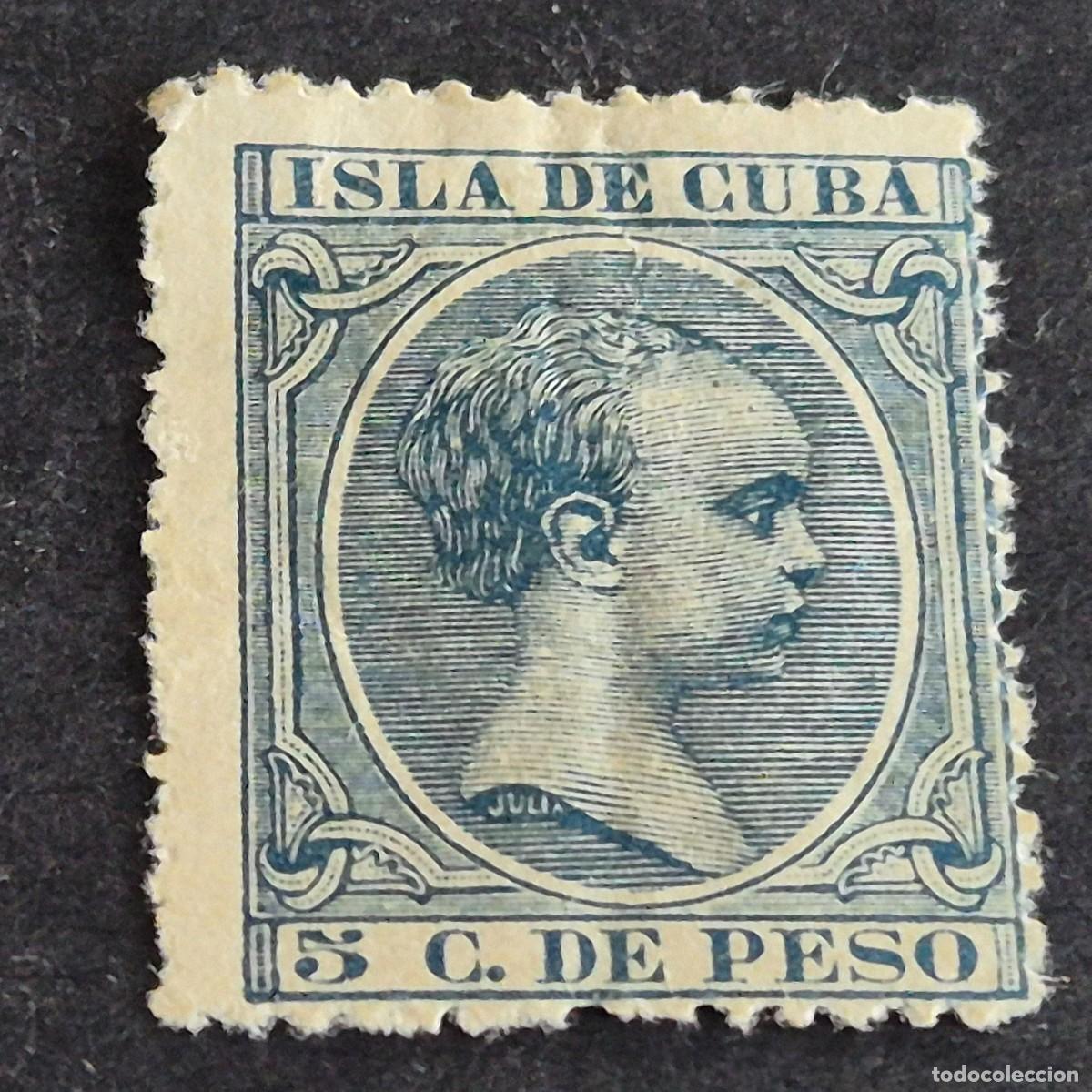 Sellos: ESPA&Ntilde;A, CUBA, 1896-1897, ALFONSO XIII, EDIFIL 149*, NUEVO, GOMA, FIJASELLO, (LOTE AR)