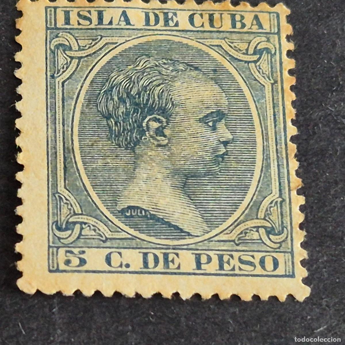 Sellos: ESPA&Ntilde;A, CUBA, 1896-1897, ALFONSO XIII, EDIFIL 149*, NUEVO, GOMA, FIJASELLO, TONALIZADO, (LOTE AR)