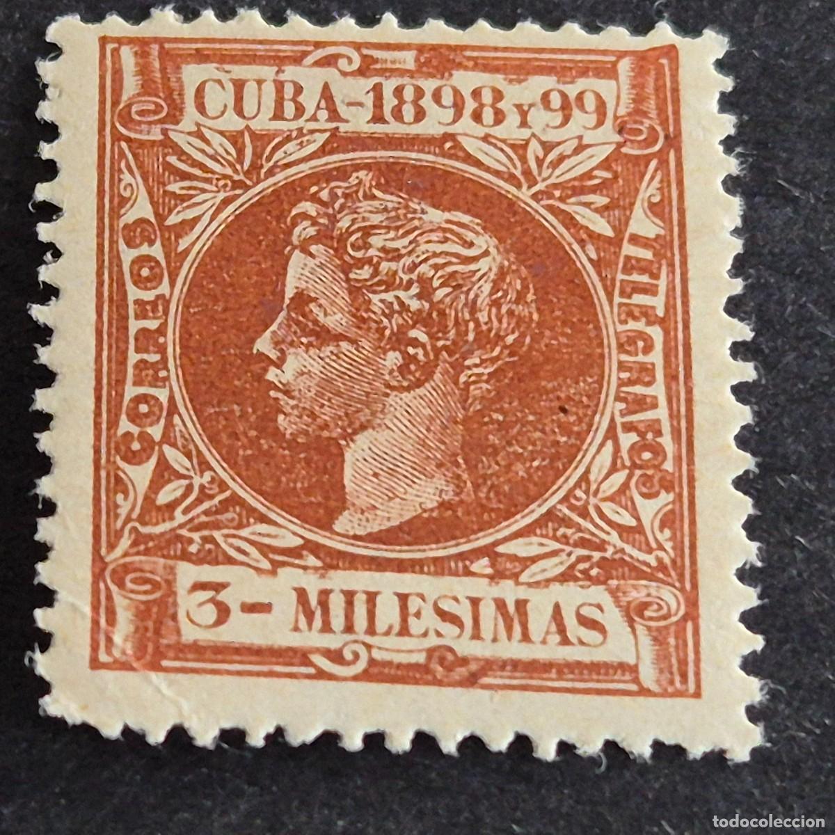 Sellos: ESPA&Ntilde;A, CUBA, 1898, ALFONSO XIII, EDIFIL 156**, NUEVO, GOMA, SIN FIJASELLO, (LOTE AR)