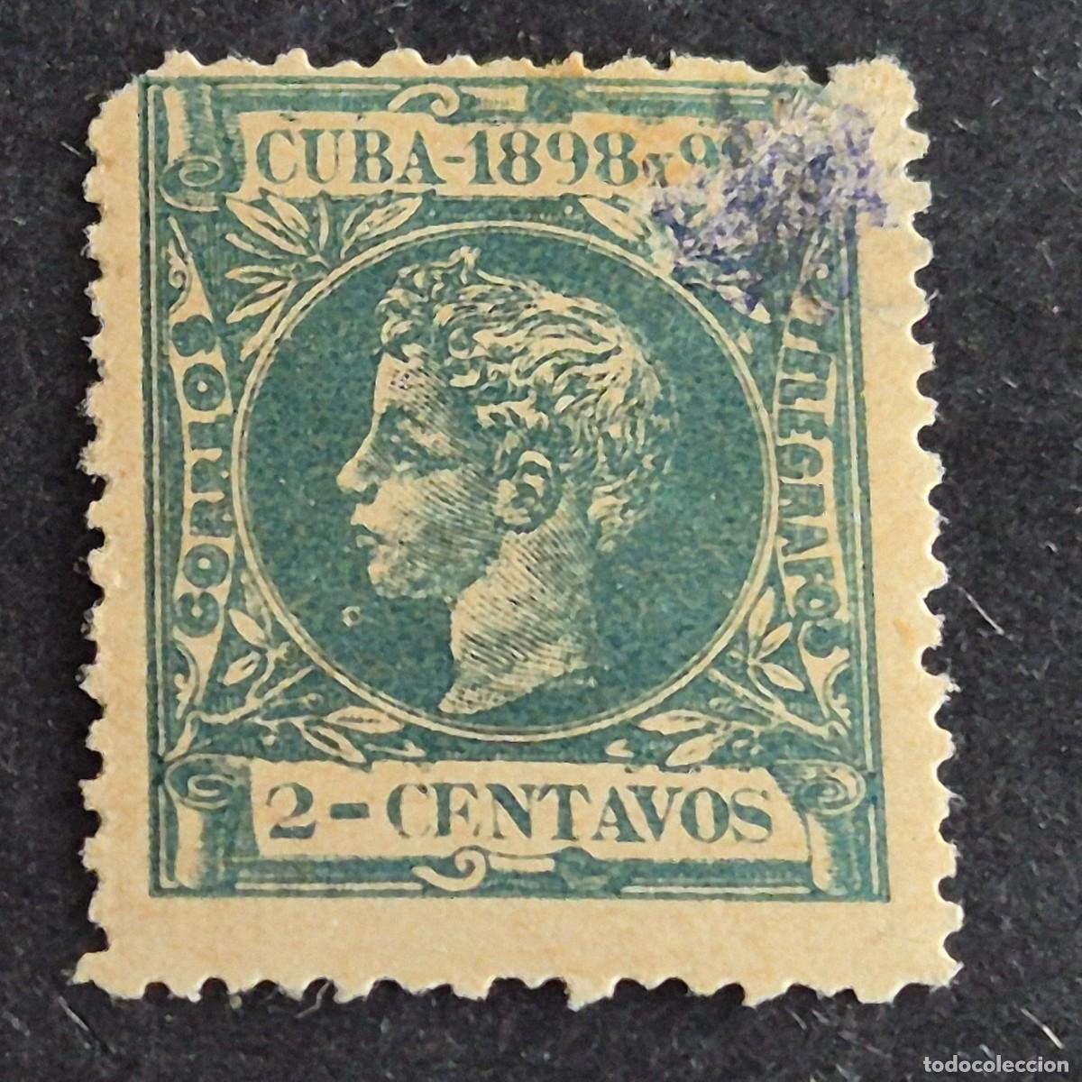 Sellos: ESPA&Ntilde;A, CUBA, 1898, ALFONSO XIII, EDIFIL 160, USADO, PUNTO ADELGAZADO, (LOTE AR)