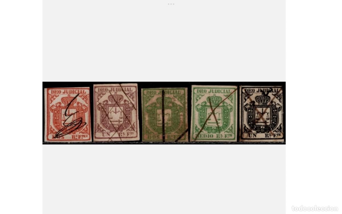 Sellos: 1856-1864.Colonias Espa&ntilde;olas.Derechos Judiciales.Cancelaci&oacute;n pluma