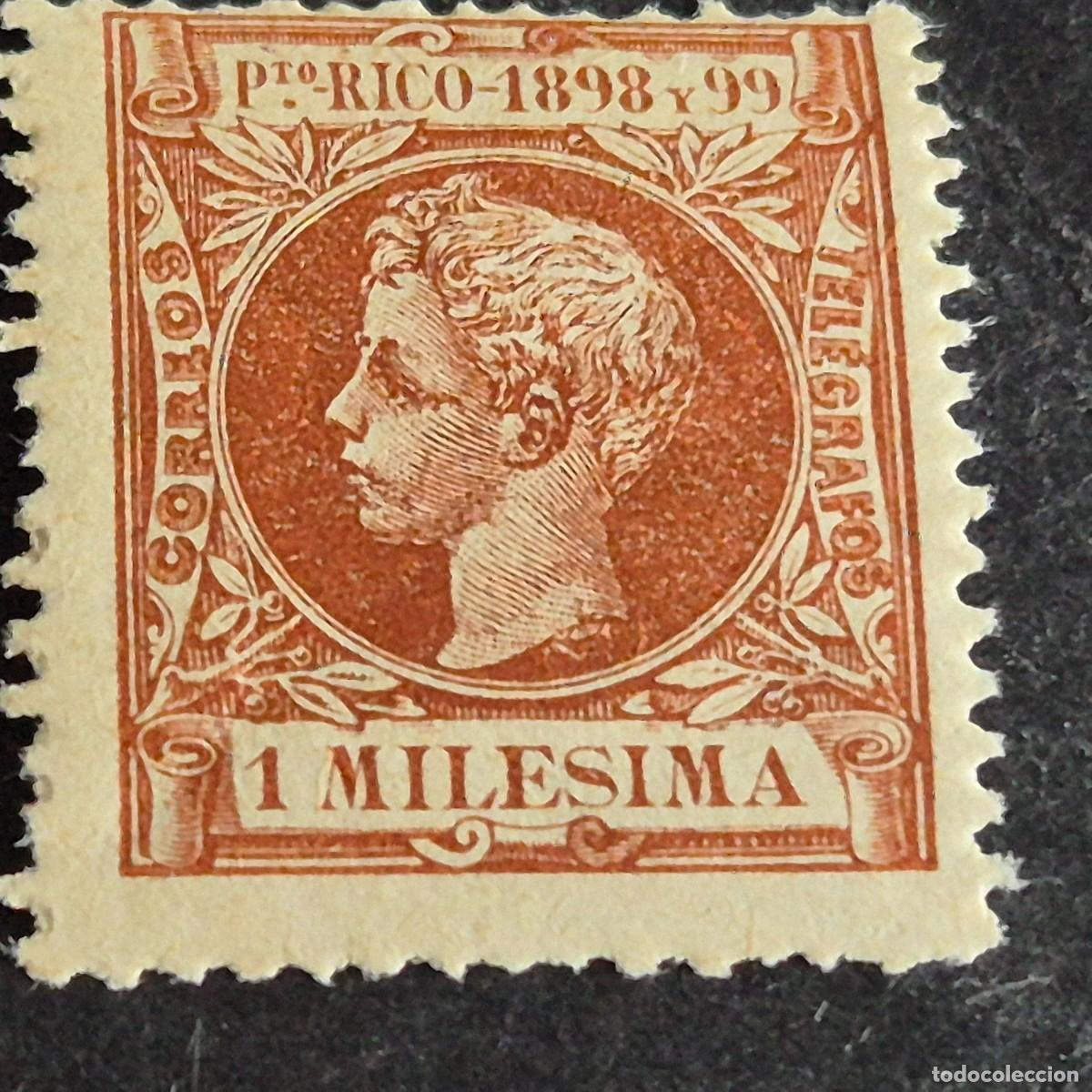 Sellos: ESPA&Ntilde;A, PUERTO RICO, 1898, ALFONSO XIII, EDIFIL 130**, NUEVO, GOMA, SIN FIJASE, LEER, (LOTE AB)