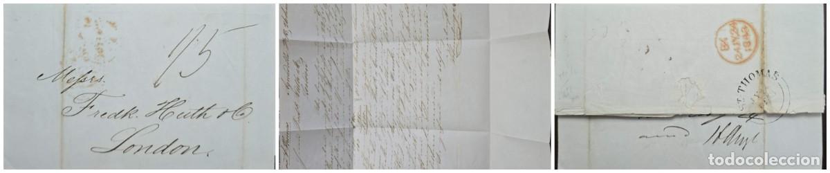 Sellos: O) 1848 PUERTO RICO . AGUADILLA, STAMPSHIP, PREPHILATELIC - PRESTAMP, VIA ST THOMAS J.Y. MARK DAT