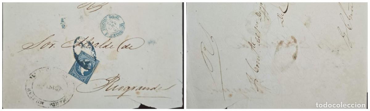 Sellos: O) 1861 PUERTO RICO, SPANISH COLONY, QUEEN ISABELLA II &frac12; real de plata, &frac12; STRUCK, COMANDANCIA MILI