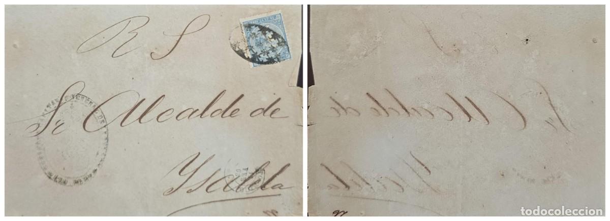 Sellos: O) 1868 PUERTO RICO, SPANISH COLONY, R.S - REAL SERVICE, QUEEN ISABELLA II, FRONT LETTER, FRONT AND